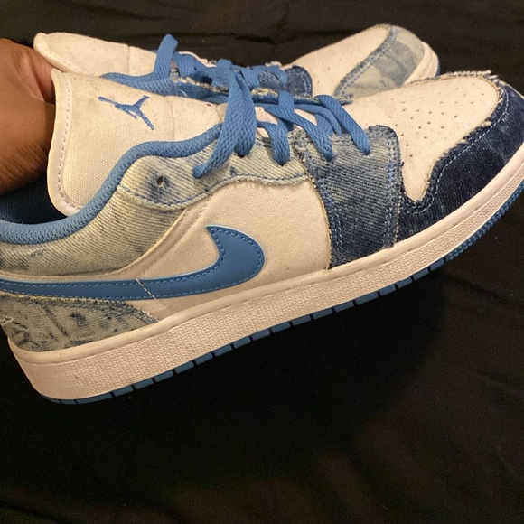 Blue and Denim Air Jordan 1’s - Picture 2 of 5